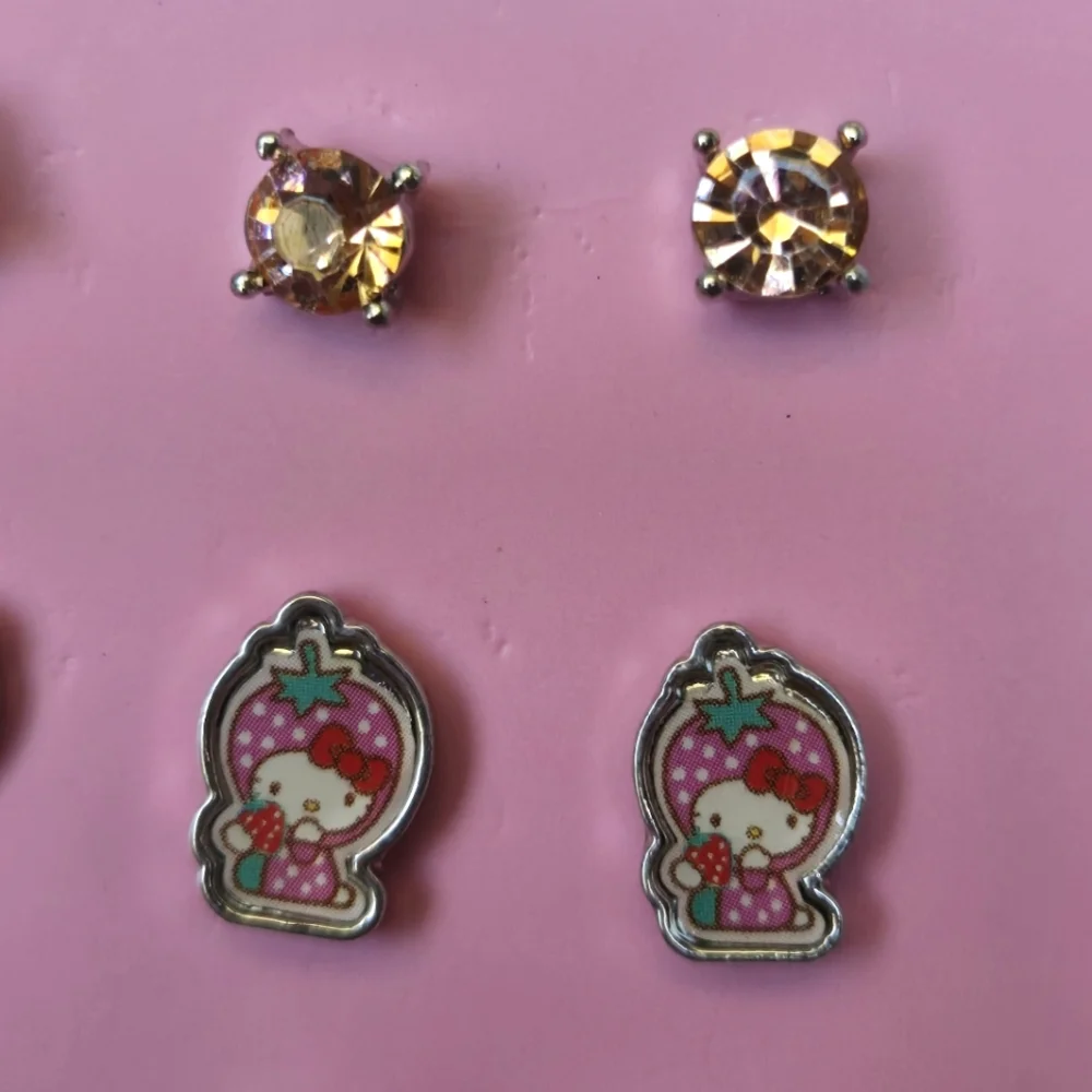 🍓Hello Kitty Fruity Character Stud Earrings: Set of 6!